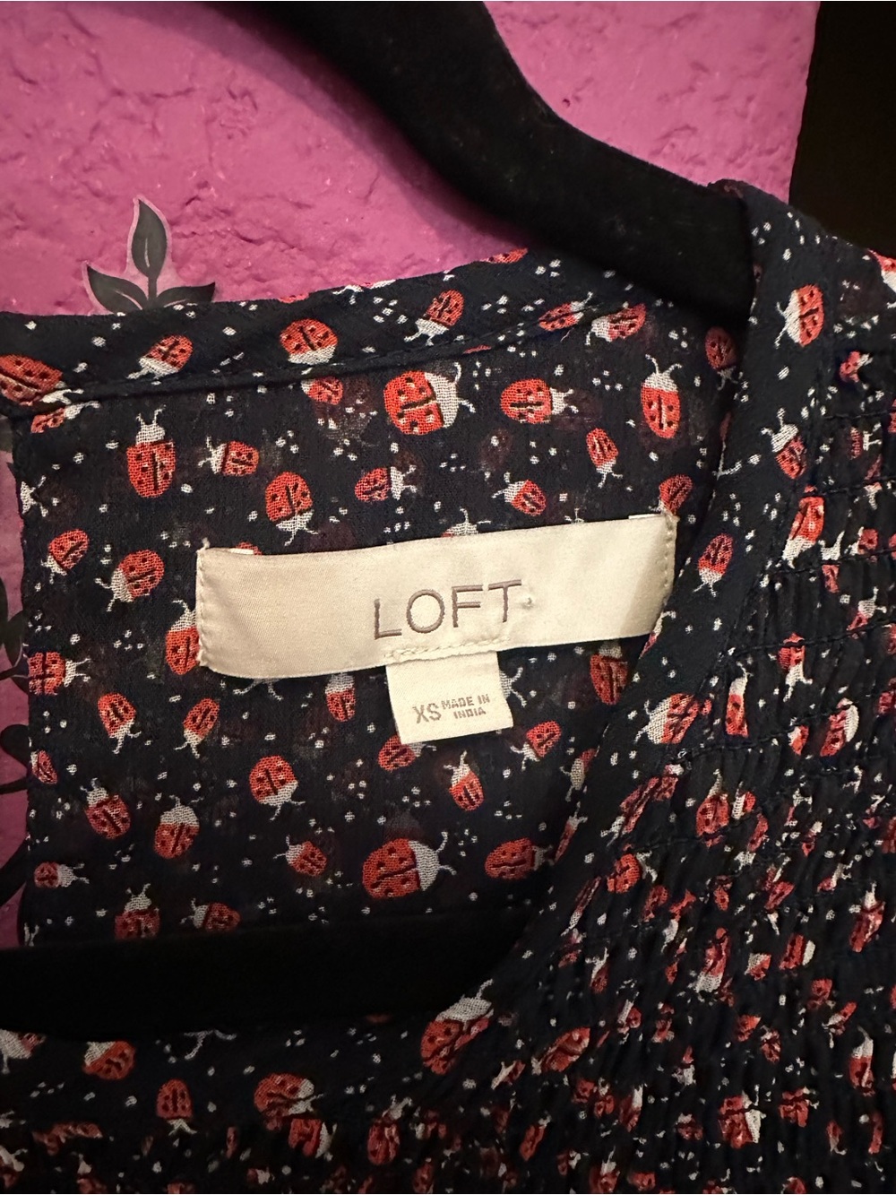 Loft ladybug black Ruffle Sleeve Top - Picture 4 of 4